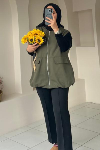 Scuba Kumaş Geniş Kesim Pantolon Siyah